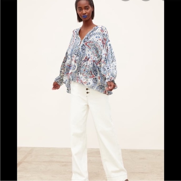 Zara Paisley Oversized Top Blouse - Picture 2 of 8